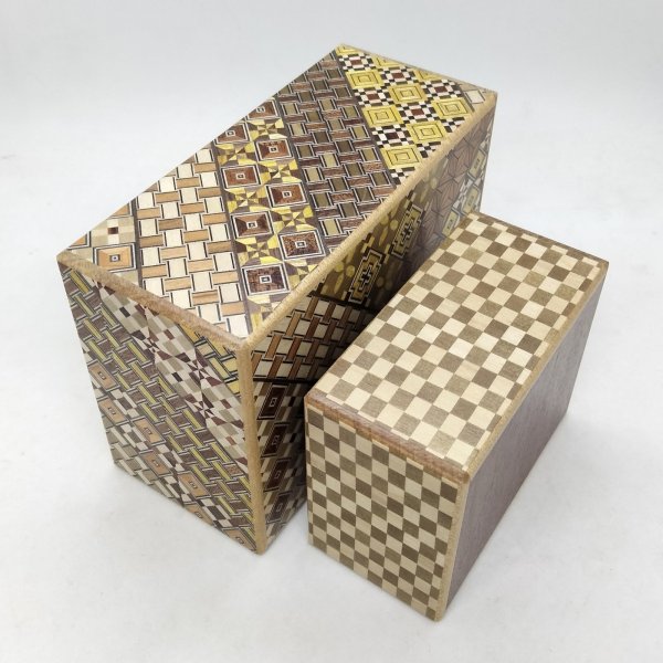 Photo10: Nested 14 steps/7 steps (5sun/3.4sun) Yosegi Japanese puzzle box Himitsu-bako (10)