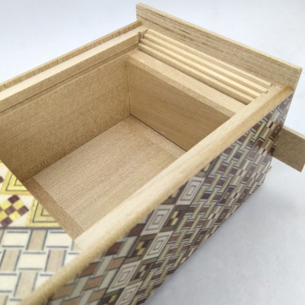 Photo8: 36 steps Yosegi 5 sun Japanese puzzle box Himitsu-bako (8)