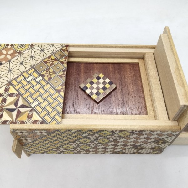 Photo3: Drawer 10 steps Nested-box yosegi 5 sun Japanese puzzle box Himitsu-bako (3)