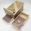 Photo4: Drawer 10 steps Nested-box yosegi 5 sun Japanese puzzle box Himitsu-bako (4)