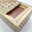 Photo9: Drawer 10 steps Nested-box yosegi/Ichimatsu 5 sun Japanese puzzle box Himitsu-bako (9)