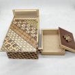 Photo3: Drawer 10 steps Nested-box yosegi/Ichimatsu 5 sun Japanese puzzle box Himitsu-bako (3)