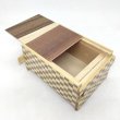 Photo3: 14 steps Random grain/Ichimatsu 4 sun Japanese puzzle box Himitsu-bako (3)