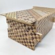 Photo6: 27 steps Yosegi(top panel)/Ichimatsu 5 sun Japanese puzzle box Himitsu-bako  (6)