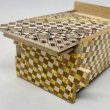 Photo5: Double Compartment 7+7 steps Yosegi.Ichimatsu 4 sun Japanese puzzle box Himitsu-bako (5)