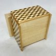 Photo3: The knock box 5 steps Yosegi/Ichimatsu Square Japanese puzzle box Himitsu-bako (3)