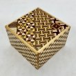 Photo1: The knock box 5 steps Yosegi/Ichimatsu Square Japanese puzzle box Himitsu-bako (1)