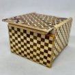Photo5: The knock box 5 steps Yosegi/Ichimatsu Square Japanese puzzle box Himitsu-bako (5)