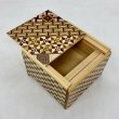Photo2: The knock box 5 steps Yosegi/Ichimatsu Square Japanese puzzle box Himitsu-bako (2)