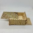 Photo5: 4-compartment Yosegi.Ichimatsu Japanese puzzle box Himitsu-bako  (5)