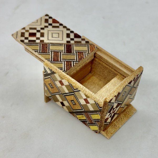 Photo2: 10 steps Yosegi Mame 1 sun Japanese puzzle box Himitsu-bako (2)