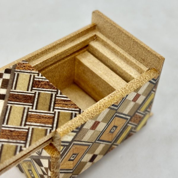 Photo4: 10 steps Yosegi Mame 1 sun Japanese puzzle box Himitsu-bako (4)