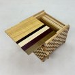 Photo5: Square 14 steps Natural wood/Ichimatsu Japanese puzzle box Himitsu-bako 20269-02 (5)