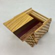 Photo5: Square 14 steps Natural wood/Ichimatsu Japanese puzzle box Himitsu-bako 20269-01 (5)