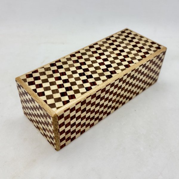 Photo2: Slim 14 steps Ichimatsu Japanese Puzzle Box Himitsubako (2)