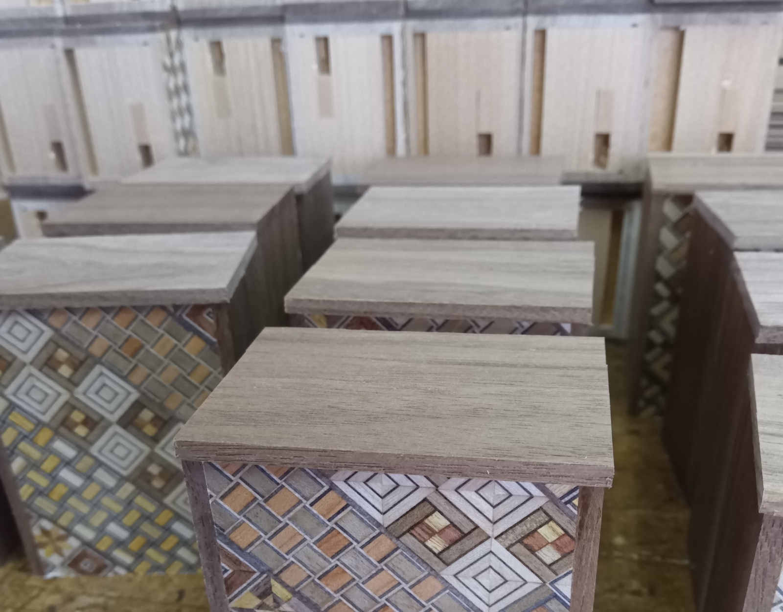 Attaching the small wooden pieces