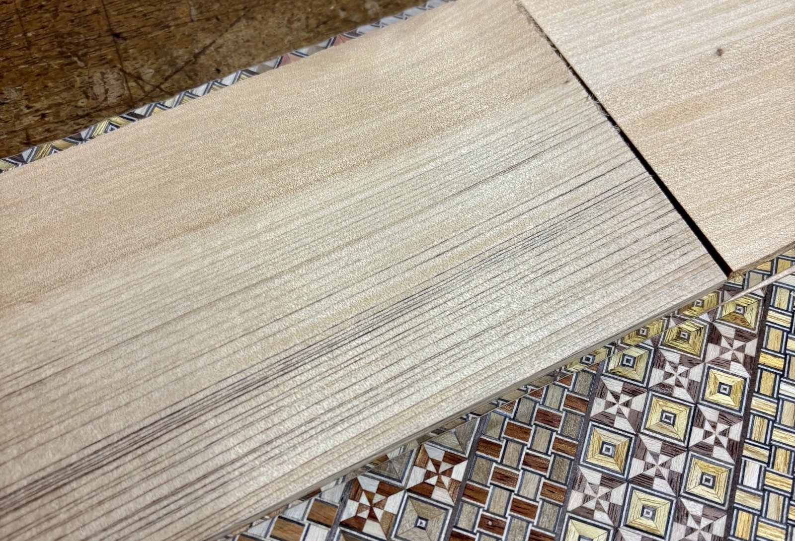 Yosegi Panel for a Hexagonal Box