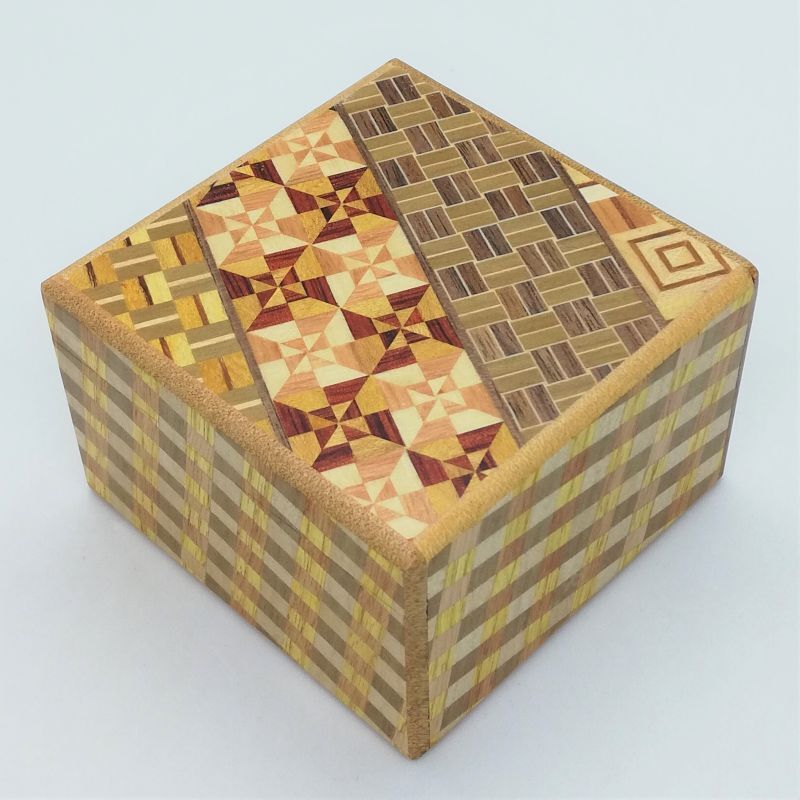 Square 12 Steps Yosegi Kuzushi Japanese Puzzle Box Himitsu Bako Oka Craft Japan