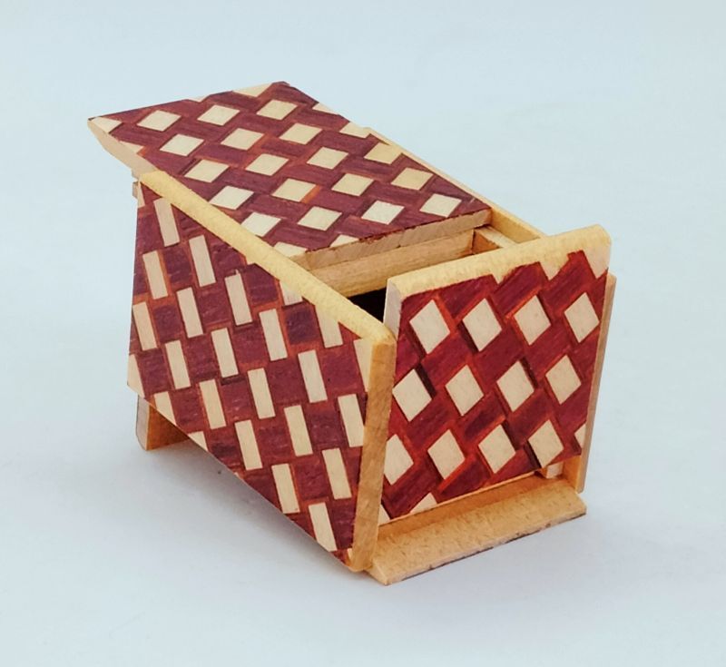 14 steps Kuzushi Mame 1 sun Japanese puzzle box Himitsu-bako Traditional  style